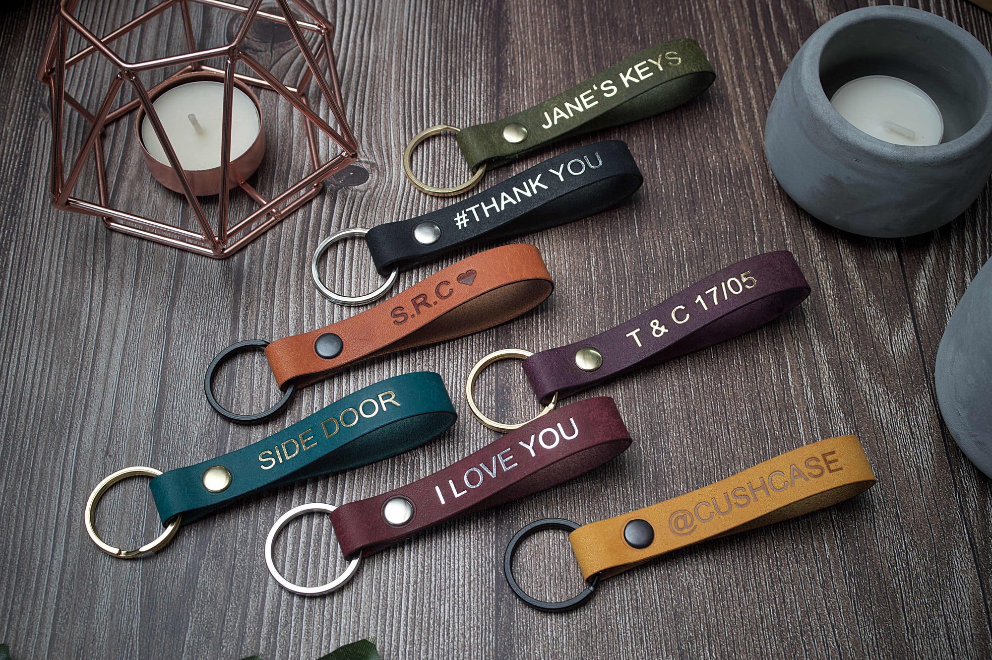 Personalised Leather Keyring - 15mm Wide