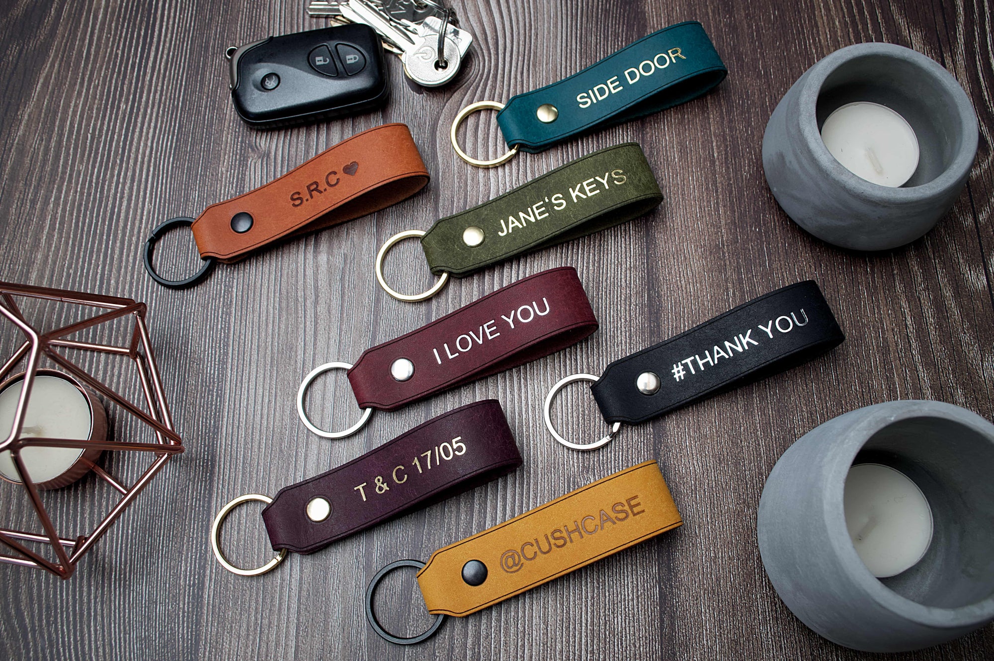 Personalised Leather Keyring - 25mm Wide