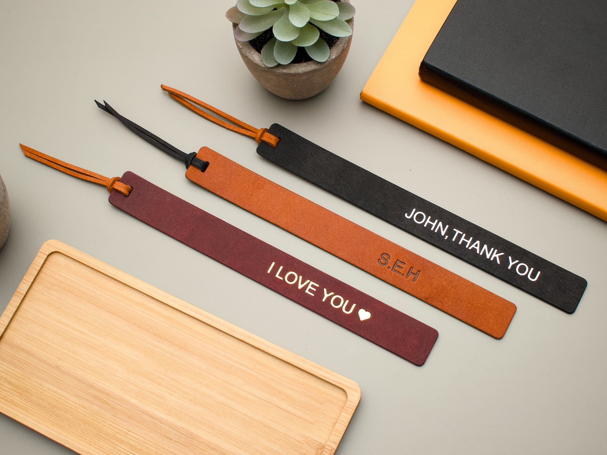 Personalised Leather Bookmark with Tassel