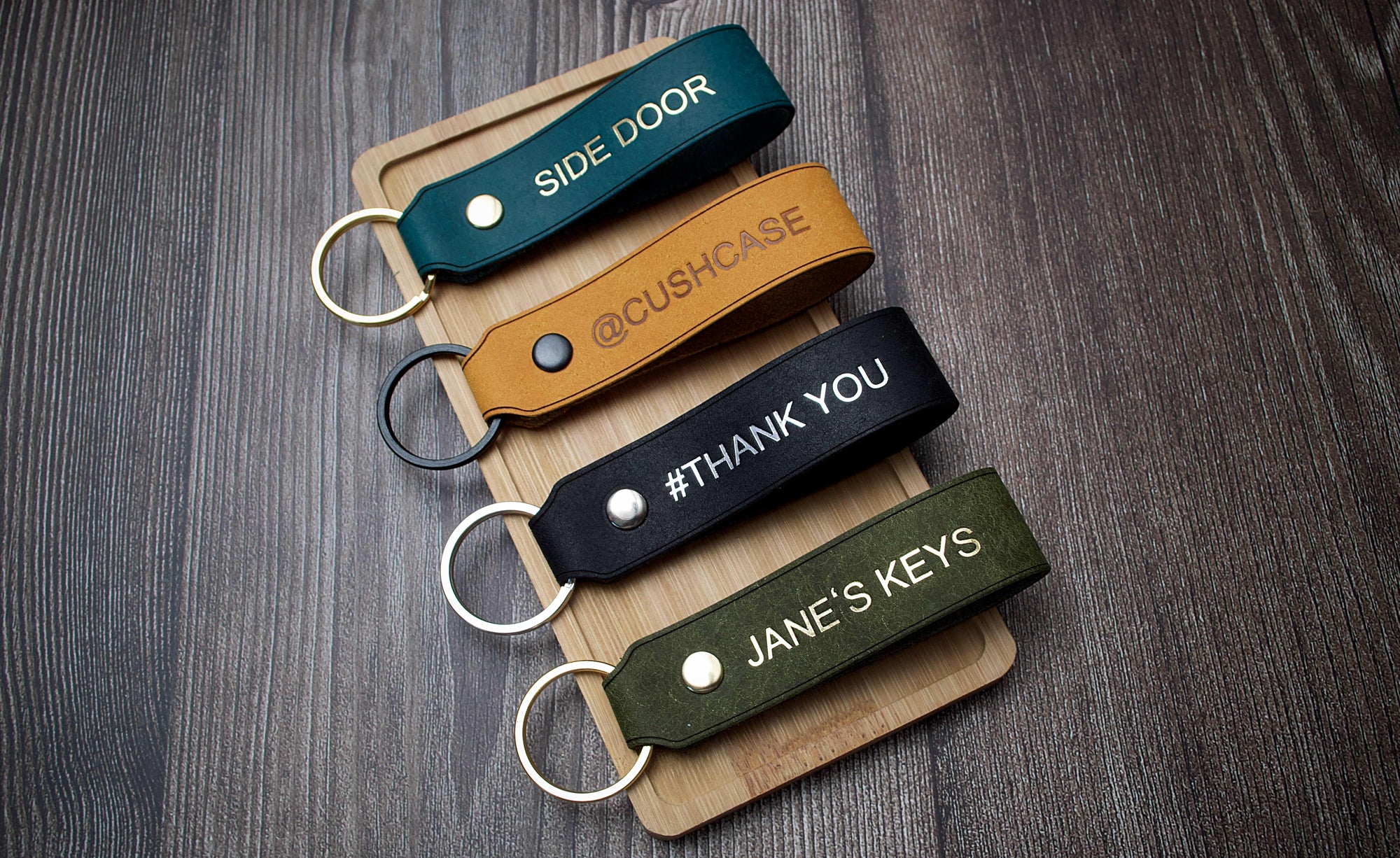 Personalised Leather Keyring - 25mm Wide
