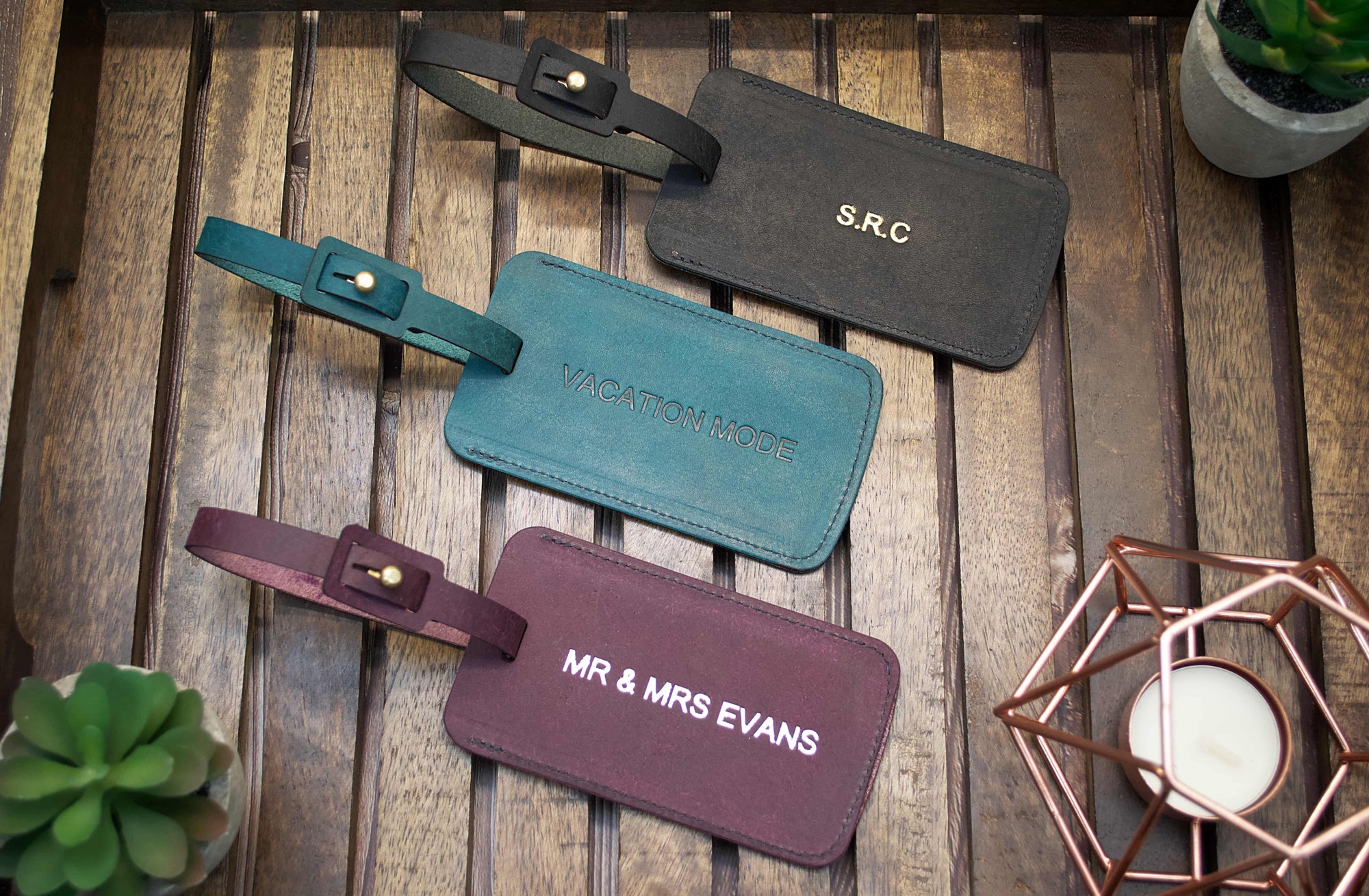 Personalised Leather Luggage Tag
