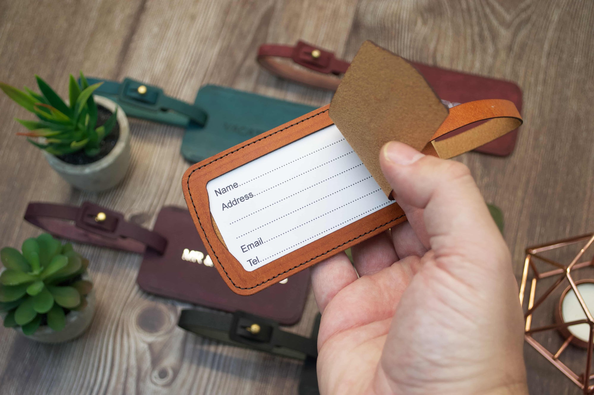 Personalised Leather Luggage Tag