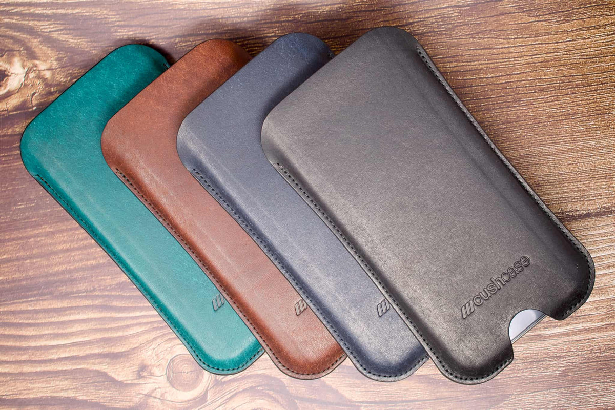 cushcase leather iphone 15 plus sleeve cases