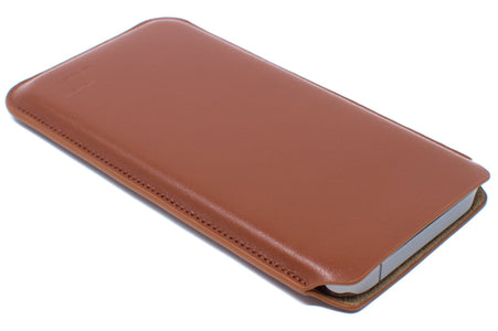 apple iphone 14 leather sleeve case - brown