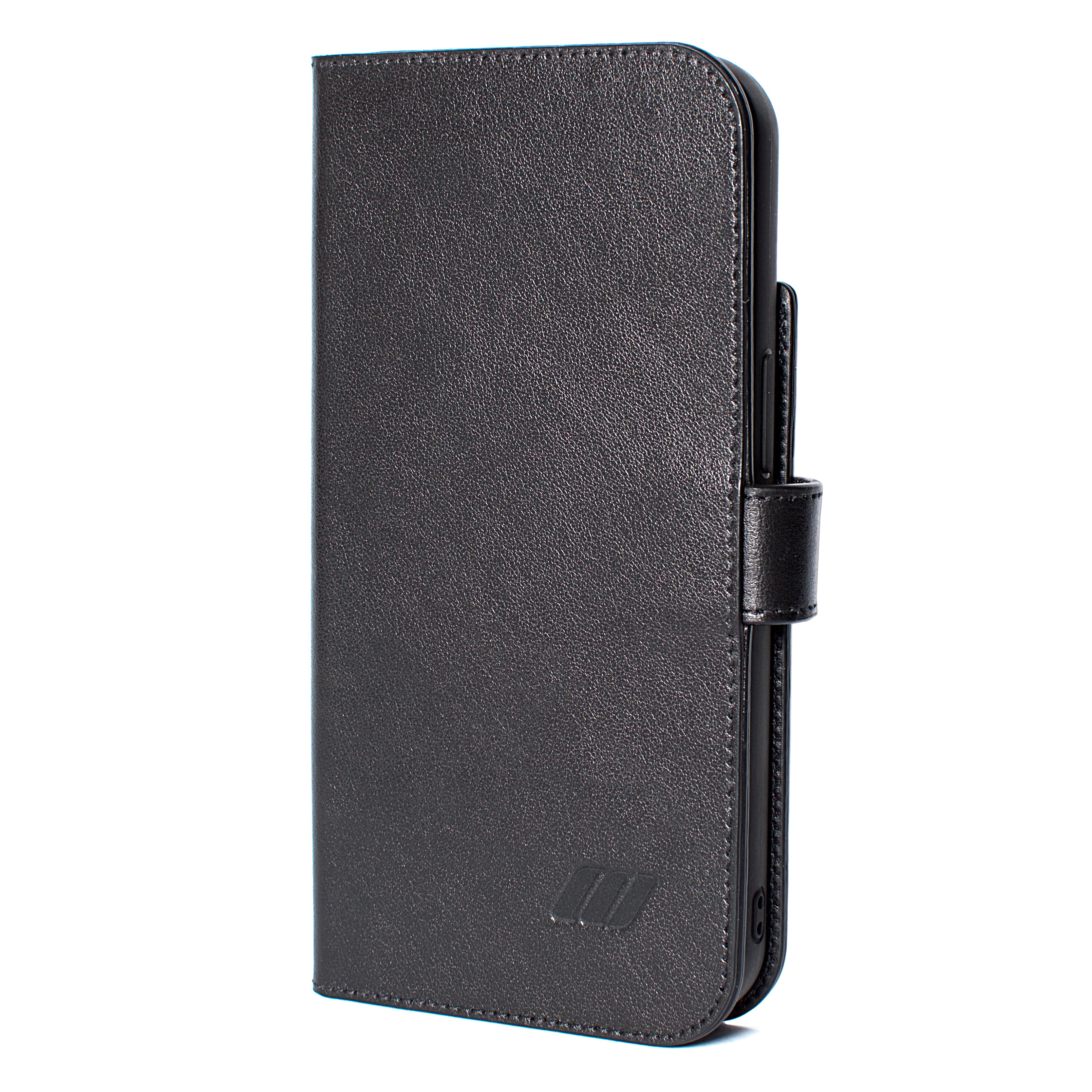iphone 14 pro max leather wallet case - black