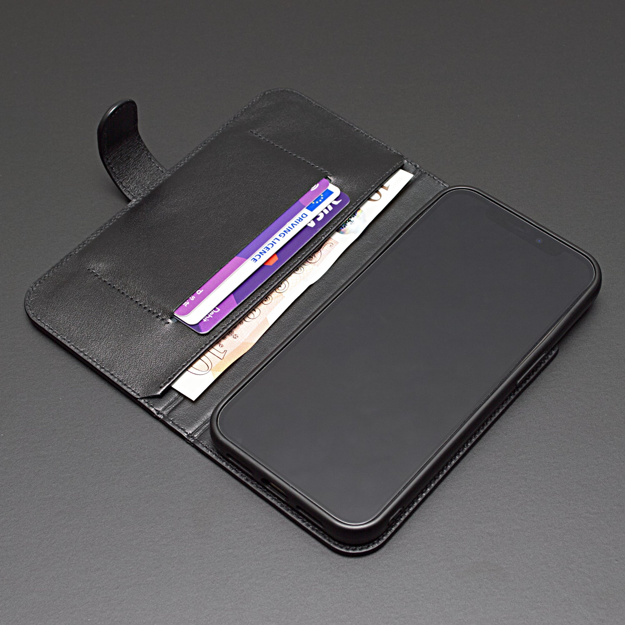 Apple iPhone 14 Plus Leather Folio Case - Black