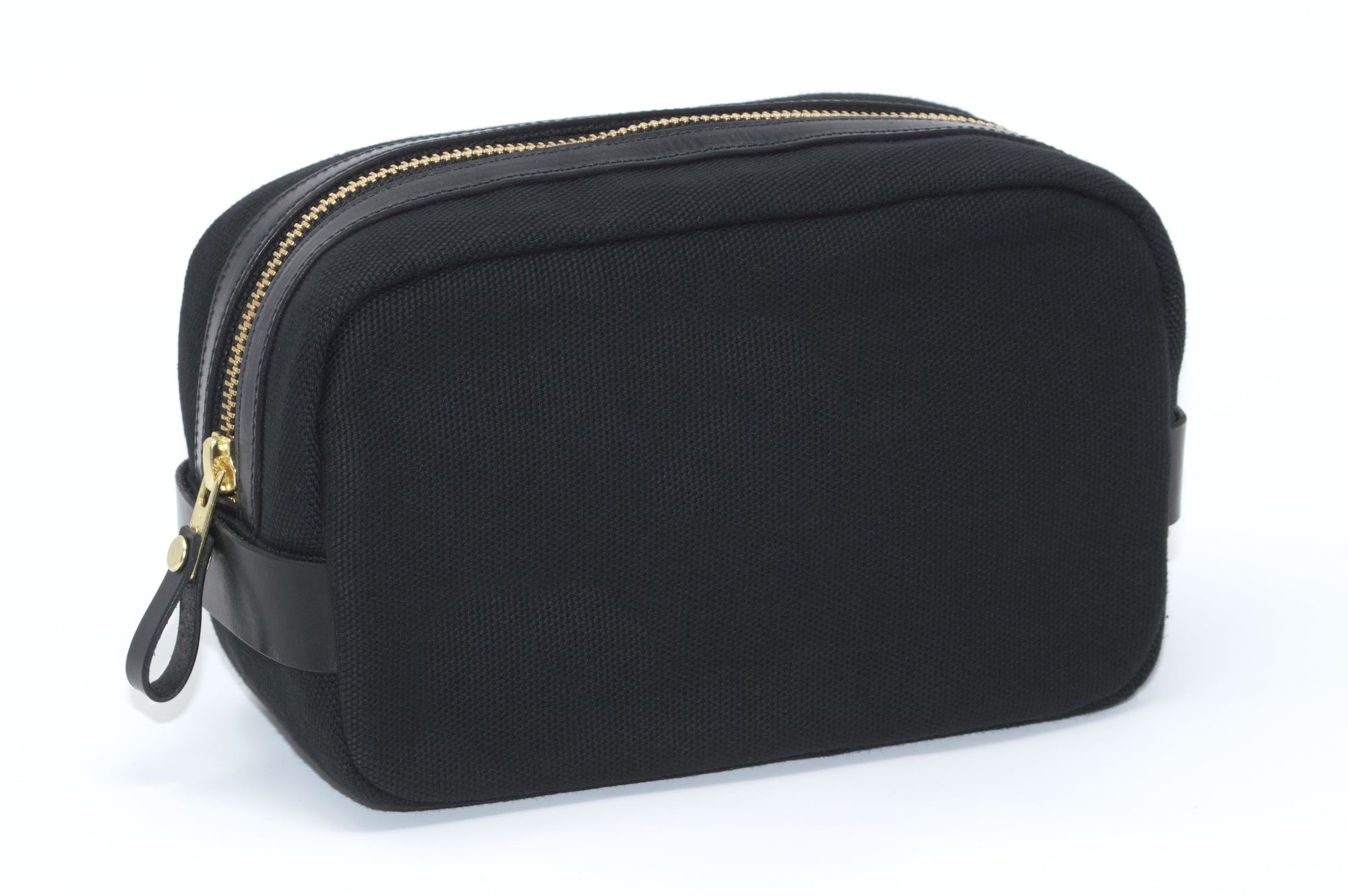 Waxed canvas wash bag - black